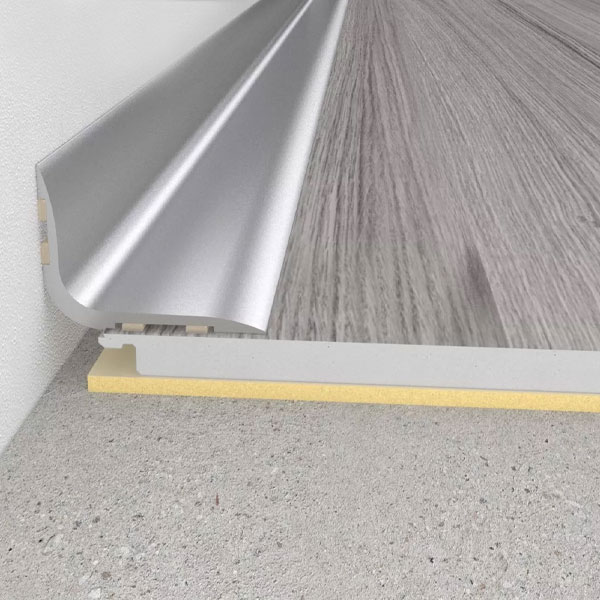 0.93m Self-Adhesive Brushed Aluminium Skirting Board 