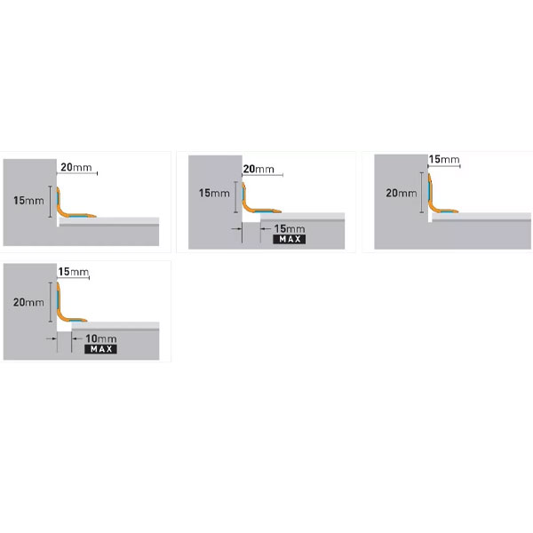 0.93m Self-Adhesive Brushed Aluminium Skirting Board 