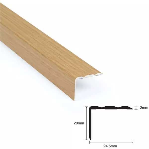 0.9m Self adhesive aluminium, wood/metal effect flooring stair nosing