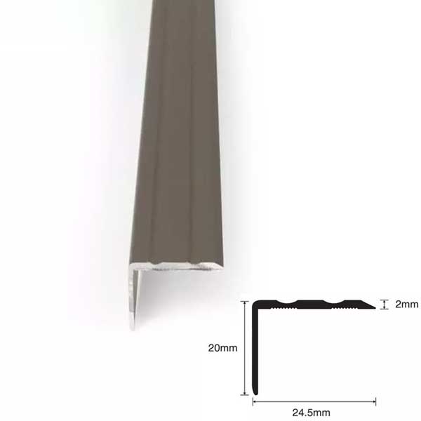 0.9m Self adhesive aluminium, wood/metal effect flooring stair nosing