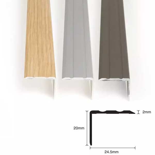 0.9m Self adhesive aluminium, wood/metal effect flooring stair nosing
