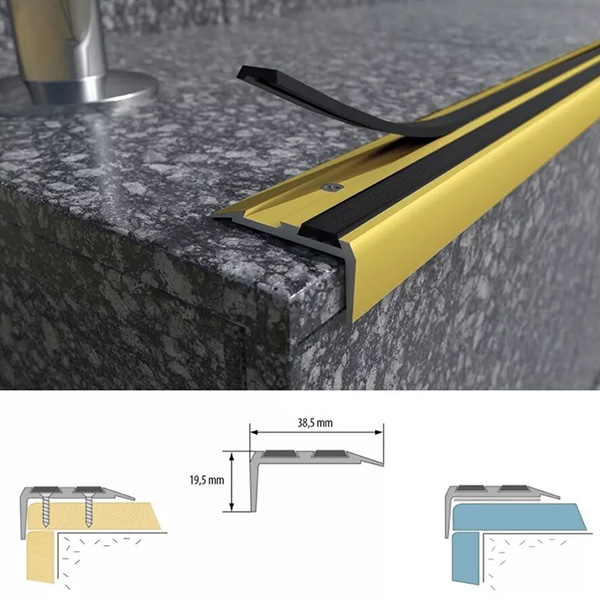 0.9m Stair Edge Nosing Trim Aluminium Step Stair Nose Edging Strip for Wood Carpet