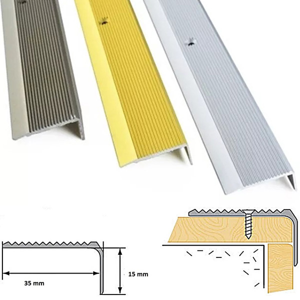 0.9Meter Anodised Aluminium Stair Nosing Edge Trim Step Nose Edging Nosings