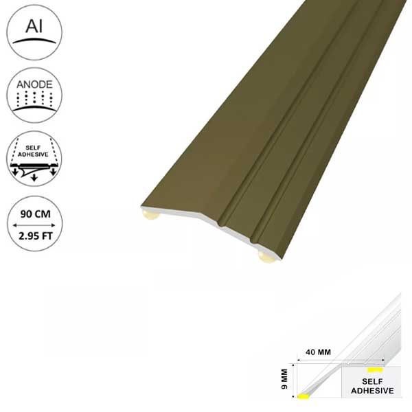 9mm Self Adhesive Aluminium Door Threshold Trim For Laminate Floors