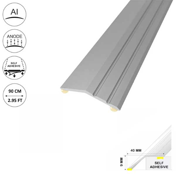 9mm Self Adhesive Aluminium Door Threshold Trim For Laminate Floors