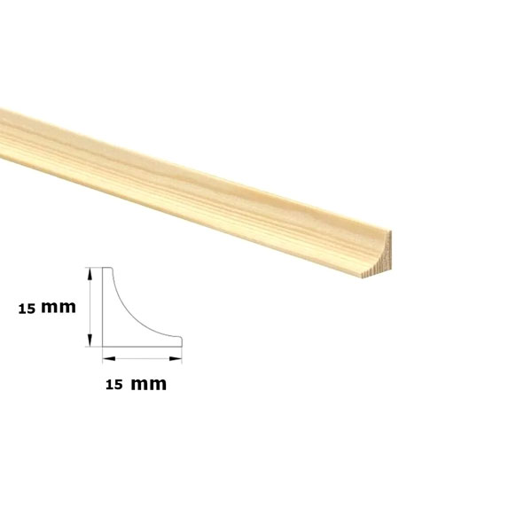 2.4m Long Pine Scotia Moulding Beading Wooden Timber Edging Decorative Trim