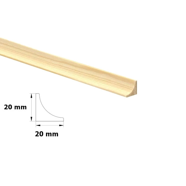 2.4m Long Pine Scotia Moulding Beading Wooden Timber Edging Decorative Trim