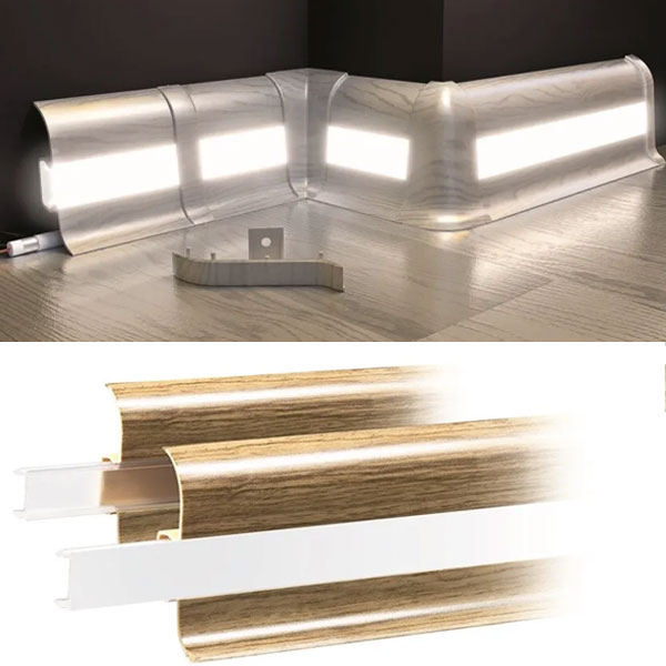 2.5m PVC Skirting Board Led Bars 