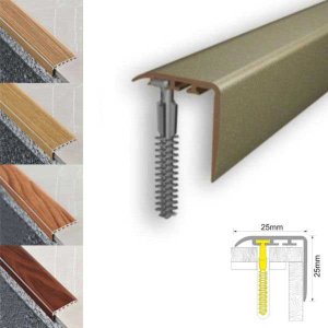 25mm x 25mm Non Slip UPVC Stair Nosing Wooden Finish