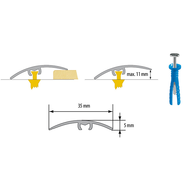  Almunium Door Bars Threshold Strip Transition Trim Laminate Tiles