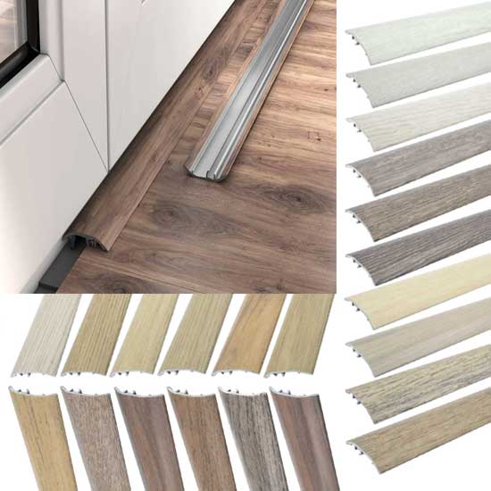 37mm Aluminium Door Threshold Strip Self Adhesive Multi-Purpose Floor Trim 