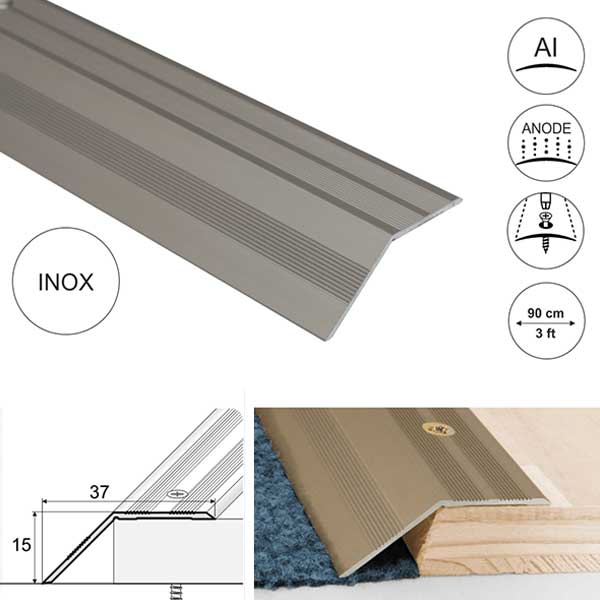 37mm Wide Non Slip Aluminium Door Floor Trim Carpet Thresholds Ramp