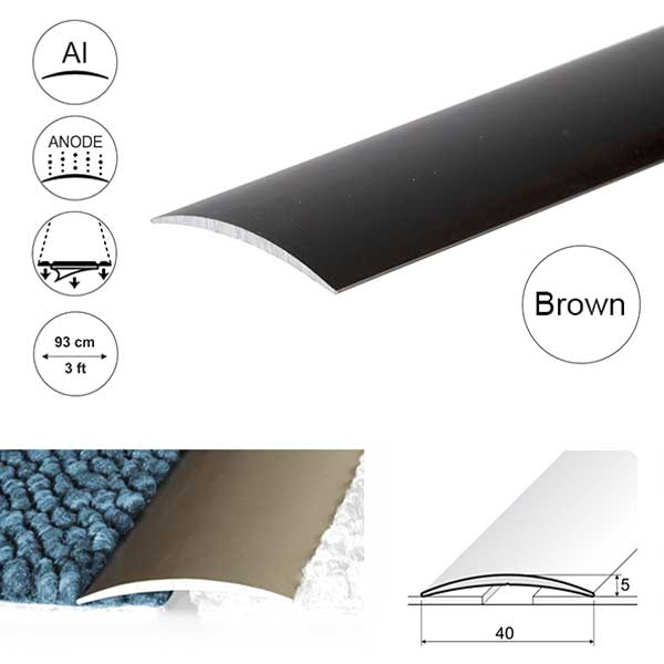 40mm Wide Self Adhesive Aluminium Door Thresholds For Connecting Wooden Or Carpet Floors