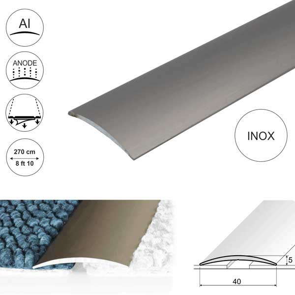 40mm Wide Self Adhesive Aluminium Door Thresholds For Connecting Wooden Or Carpet Floors