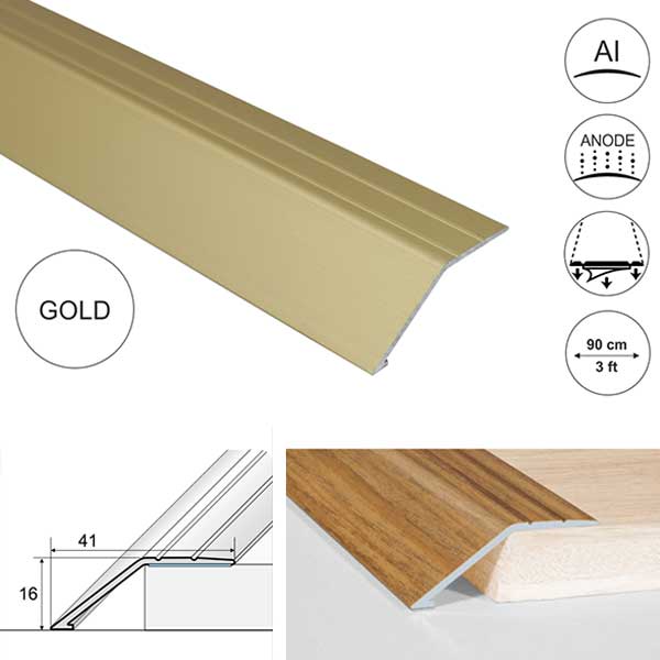 41mm Wide Anodised Aluminium Door Threshold Ramp Profile Screwfix