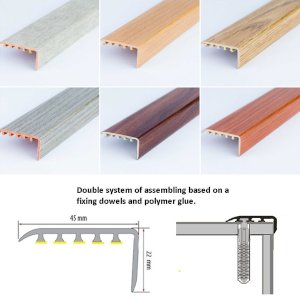 45 x 22mm UPVC Wood Effect Stair Edge Trim Nosing 