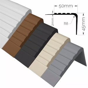 50x45mm Rubber Stair Nosing Edge Trim Anti non Slip PVC Angle Step Edging 