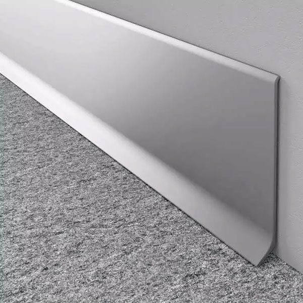 80mm High Anodized Aluminium Skirting Board with PVC Accessories 