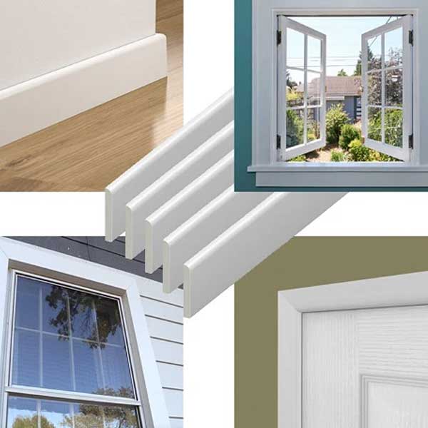 95mm UPVC Skirting Board Architrave Trim Flat Design 