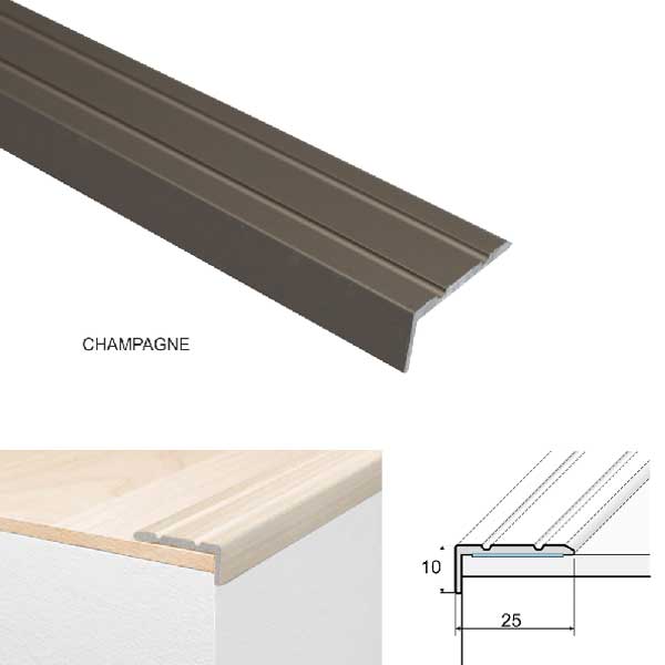 Aluminium Anti Non Slip Stair Edge Nosing