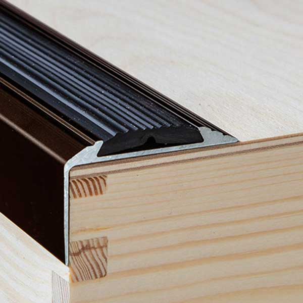 Aluminium Anti-Slip Stair Nosing Edge Trim With Rubber Insert