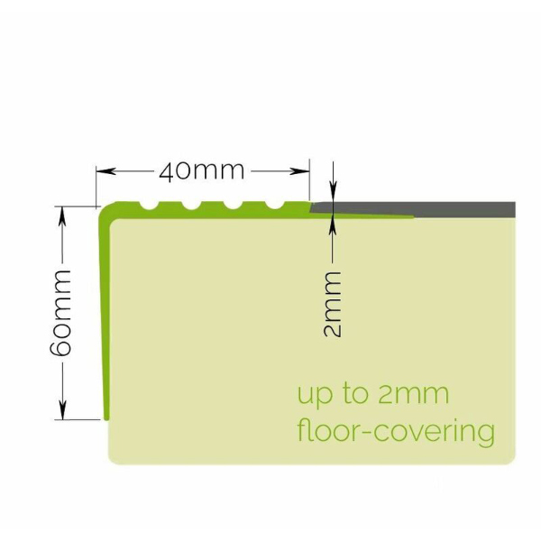 Anti-Slip Bullnose Stair Nosing Rubber Angle Step Edge PVC