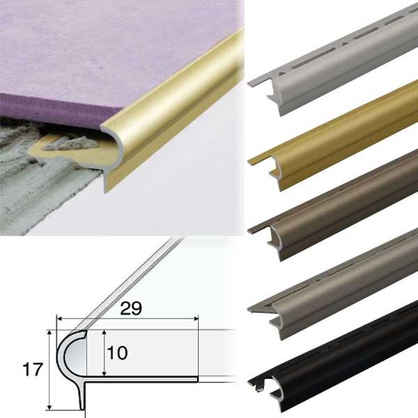 Anti-Slip Stair Nosing Edge Trim Step Edging For Tiles - 29mm x 17mm