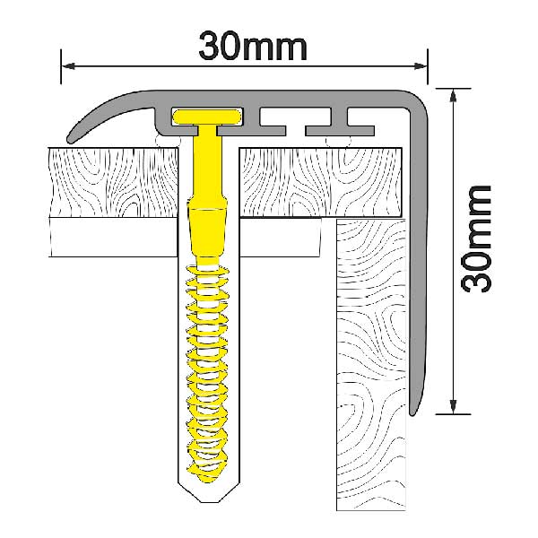 Anti-Slip UPVC Stair Nosing for Stair Treads