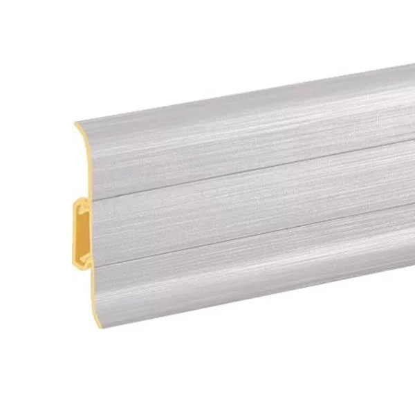 Brushed Aluminium PVC Skirting Board & Accessories Cable Cover Flexible Edges