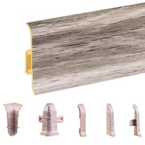 Carballo Oak PVC Skirting Board & Accessories Cable Cover Flexible Edges