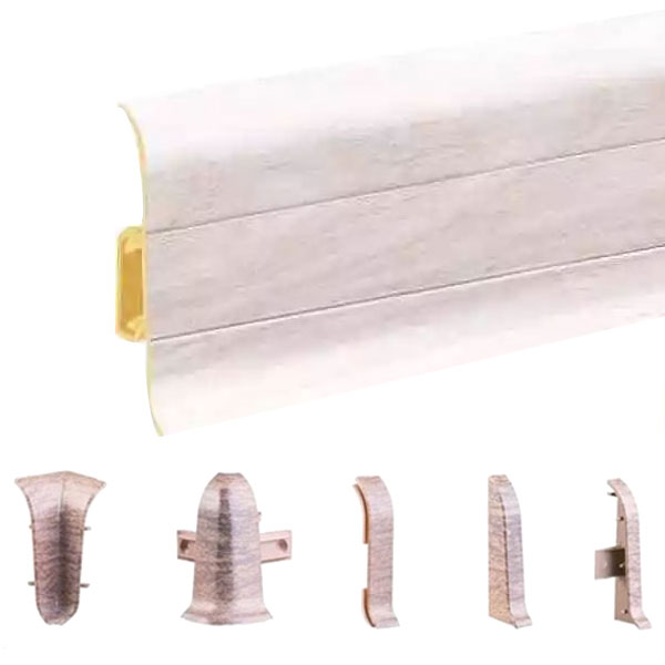 Caucasian Ash  PVC Skirting Board & Accessories Cable Cover Flexible Edges