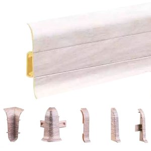 Caucasian Ash  PVC Skirting Board & Accessories Cable Cover Flexible Edges