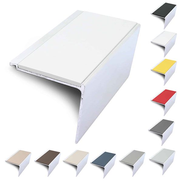 Commercial Stair Nosing 60mm x 55mm Non Slip PVC Insert Stair Nosing Edge Protection