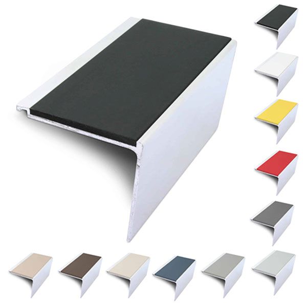Commercial Stair Nosing 60mm x 55mm Non Slip PVC Insert Stair Nosing Edge Protection