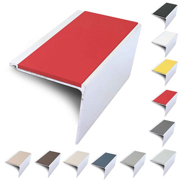 Commercial Stair Nosing 60mm x 55mm Non Slip PVC Insert Stair Nosing Edge Protection