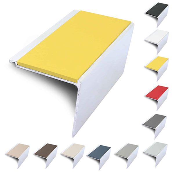 Commercial Stair Nosing 60mm x 55mm Non Slip PVC Insert Stair Nosing Edge Protection