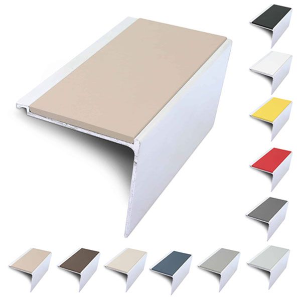 Commercial Stair Nosing 60mm x 55mm Non Slip PVC Insert Stair Nosing Edge Protection