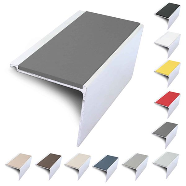 Commercial Stair Nosing 60mm x 55mm Non Slip PVC Insert Stair Nosing Edge Protection