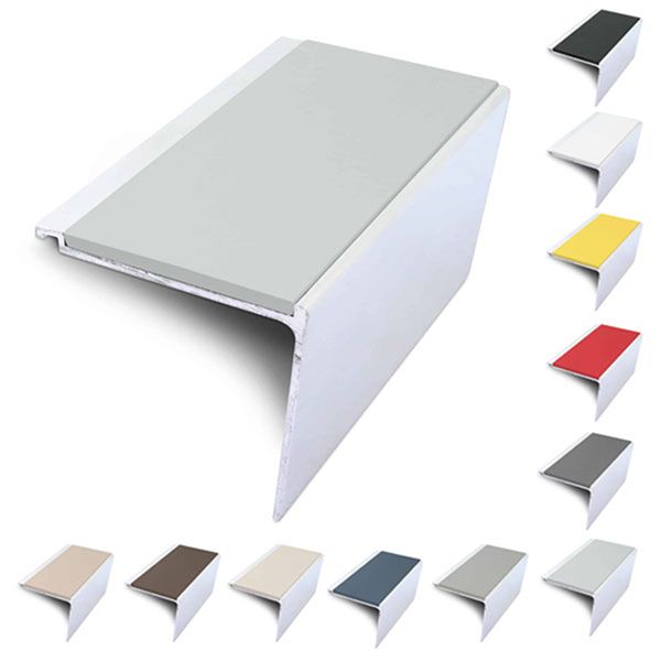 Commercial Stair Nosing 60mm x 55mm Non Slip PVC Insert Stair Nosing Edge Protection