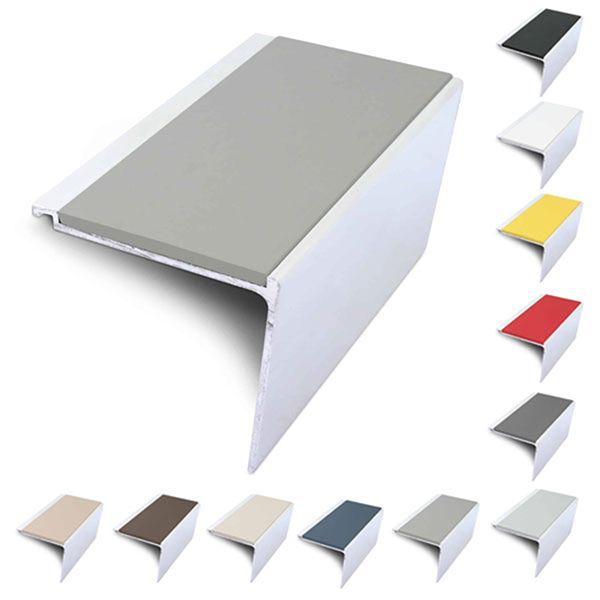 Commercial Stair Nosing 60mm x 55mm Non Slip PVC Insert Stair Nosing Edge Protection