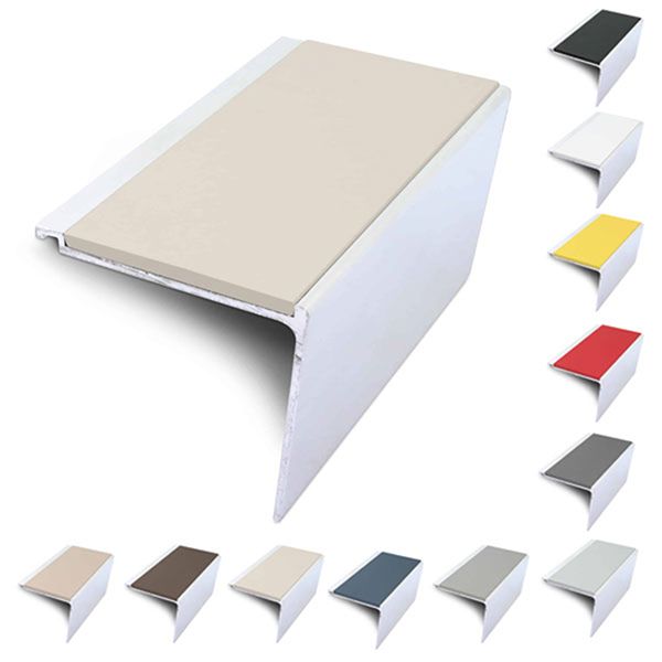 Commercial Stair Nosing 60mm x 55mm Non Slip PVC Insert Stair Nosing Edge Protection