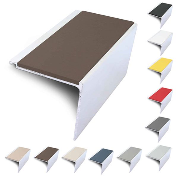 Commercial Stair Nosing 60mm x 55mm Non Slip PVC Insert Stair Nosing Edge Protection