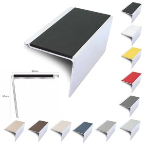 Commercial Stair Nosing 60mm x 55mm Non Slip PVC Insert Stair Nosing Edge Protection