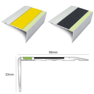 Commercial Stair Nosing 68mm x 33mm Non Slip Silicone Carbide Insert step edge protection