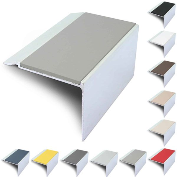 Commercial Stair Nosing 72mm x 55mm With PVC Insert Non Slip Stair Edge Trim