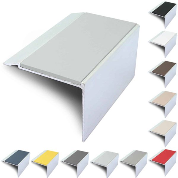 Commercial Stair Nosing 72mm x 55mm With PVC Insert Non Slip Stair Edge Trim