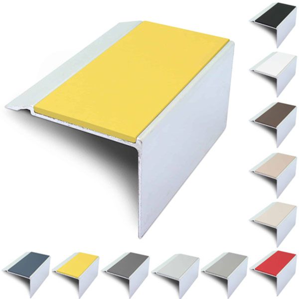 Commercial Stair Nosing 72mm x 55mm With PVC Insert Non Slip Stair Edge Trim