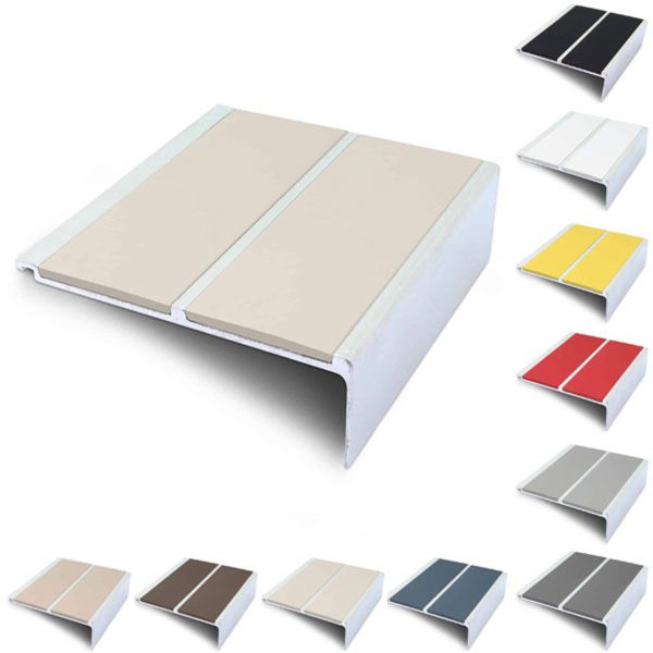 Commercial Stair Nosing 91mm x 32 mm Non Slip PVC Insert Stair Nosing Edge Trim