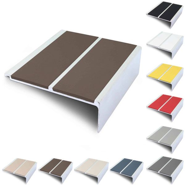 Commercial Stair Nosing 91mm x 32 mm Non Slip PVC Insert Stair Nosing Edge Trim