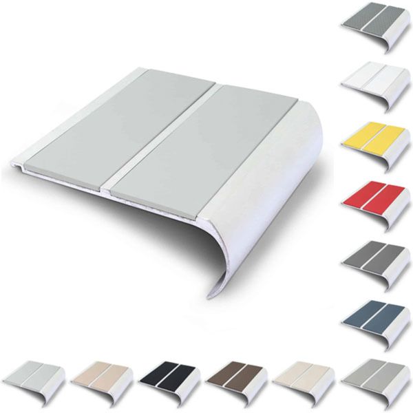 Commercial Stair Nosing 91mm x 35mm Non Slip PVC Insert Bullnose Stair Nosing Edge